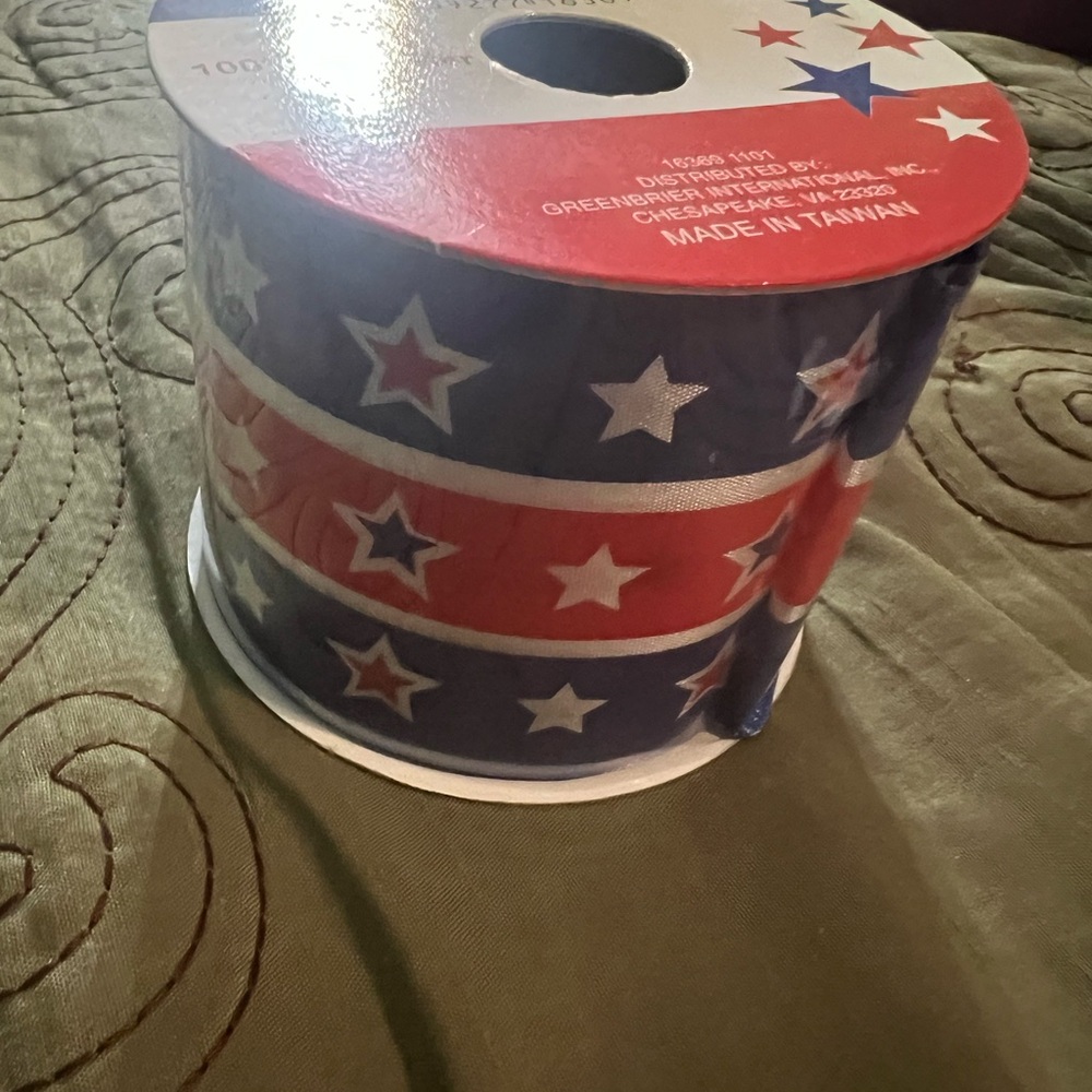 Patriotic Star Ribbons two together - Red, White, and Blue